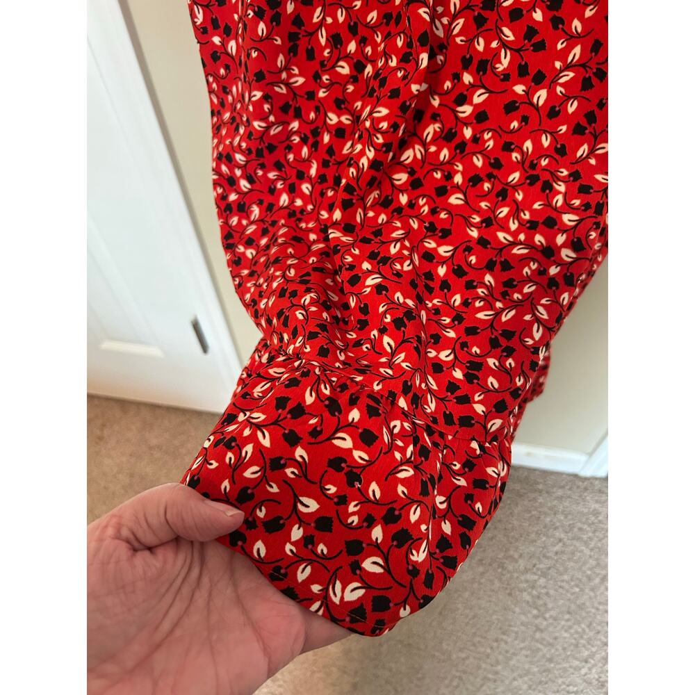 Who What Wear sleeveless floral red white & black smocked dress pockets size 2x - Picture 5 of 8